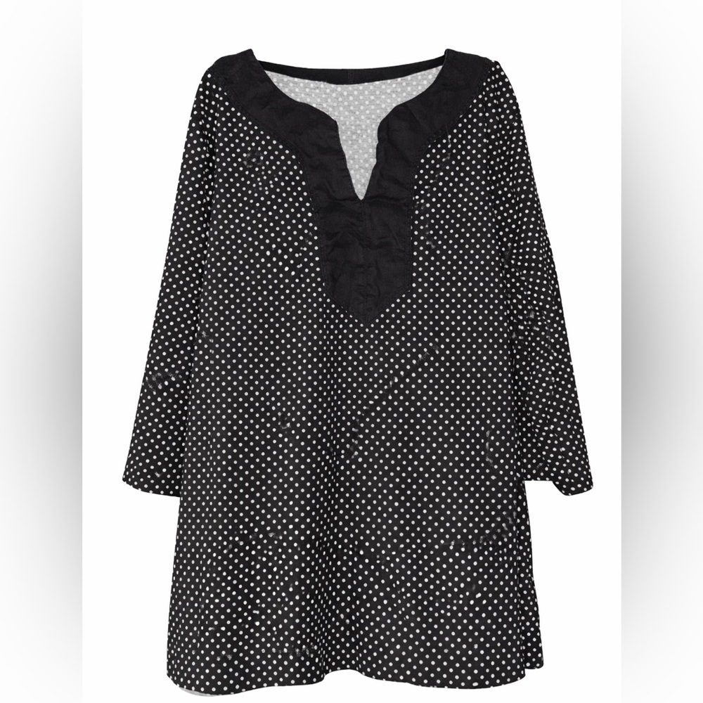 Lauren Ralph Lauren Black & White Polka Dot Tunic Dress – Size XL
